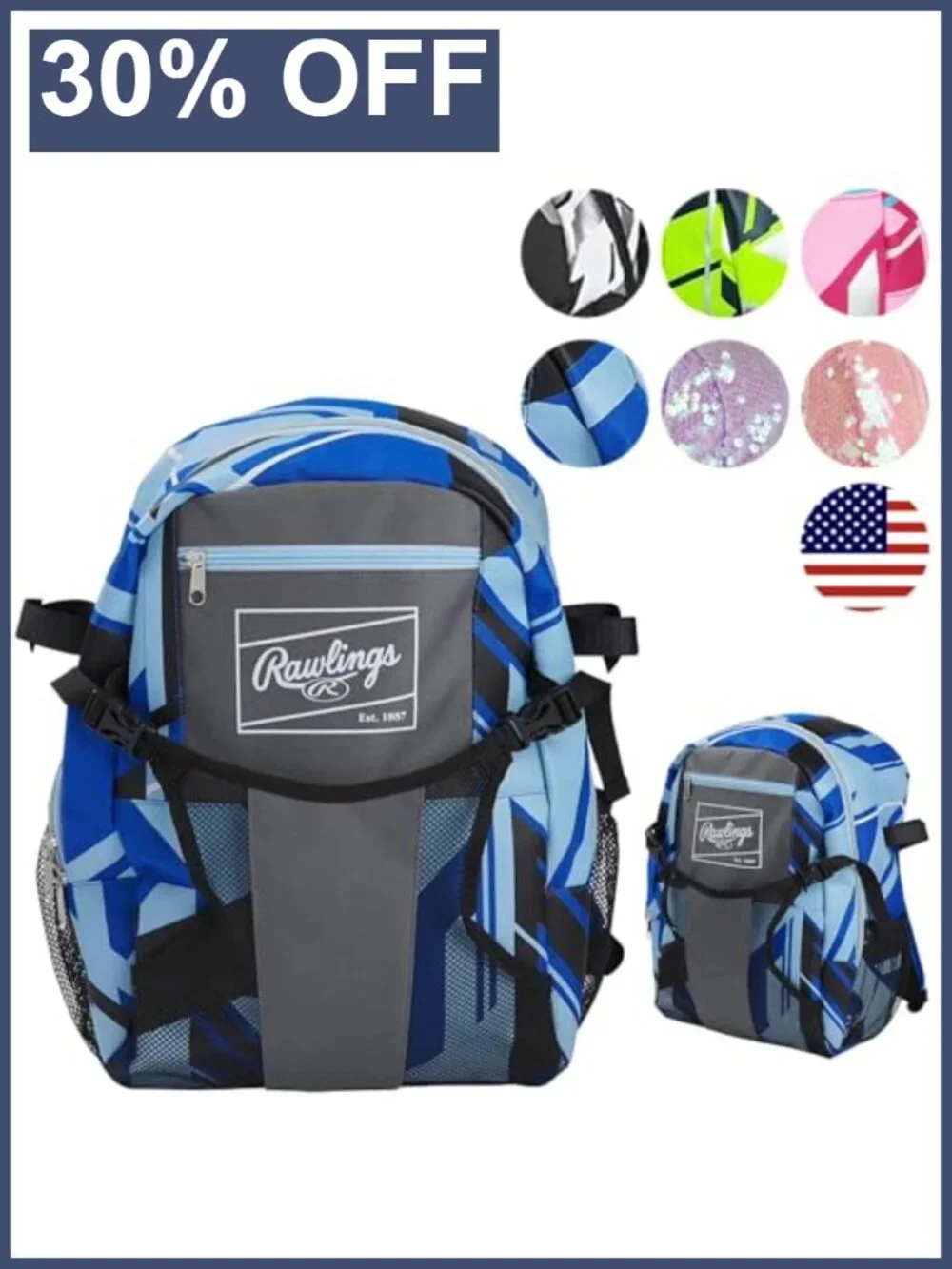 Rawlings Remix Backpack Equipment Bag for T-Ball Youth Softball Baseball Gear